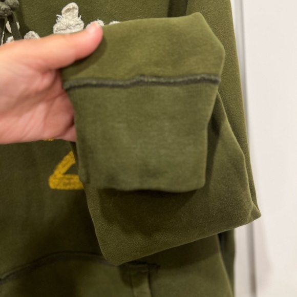 Hollister Men's Olive Hoodie with Logo - Picture 6 of 11